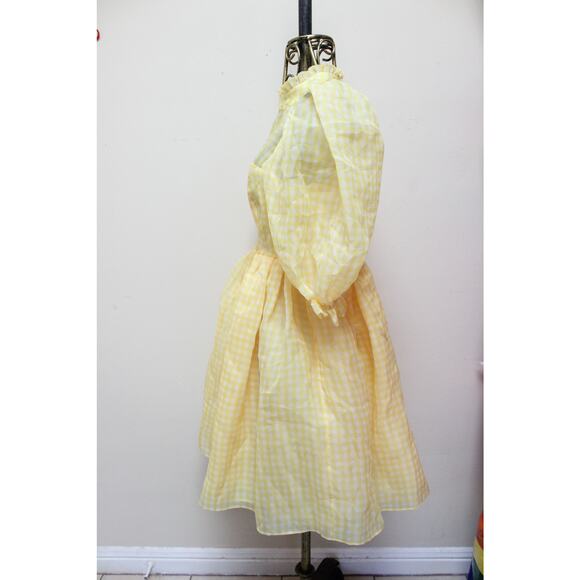NWT Selkie Yellow Buttercream Gingham Royal Puff Dress Size Small - Picture 3 of 5